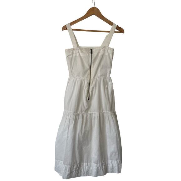 Burberry Brit White 100% Cotton Zip Front Fit and Flare Dress • Size 2 🔴 - Picture 1 of 4